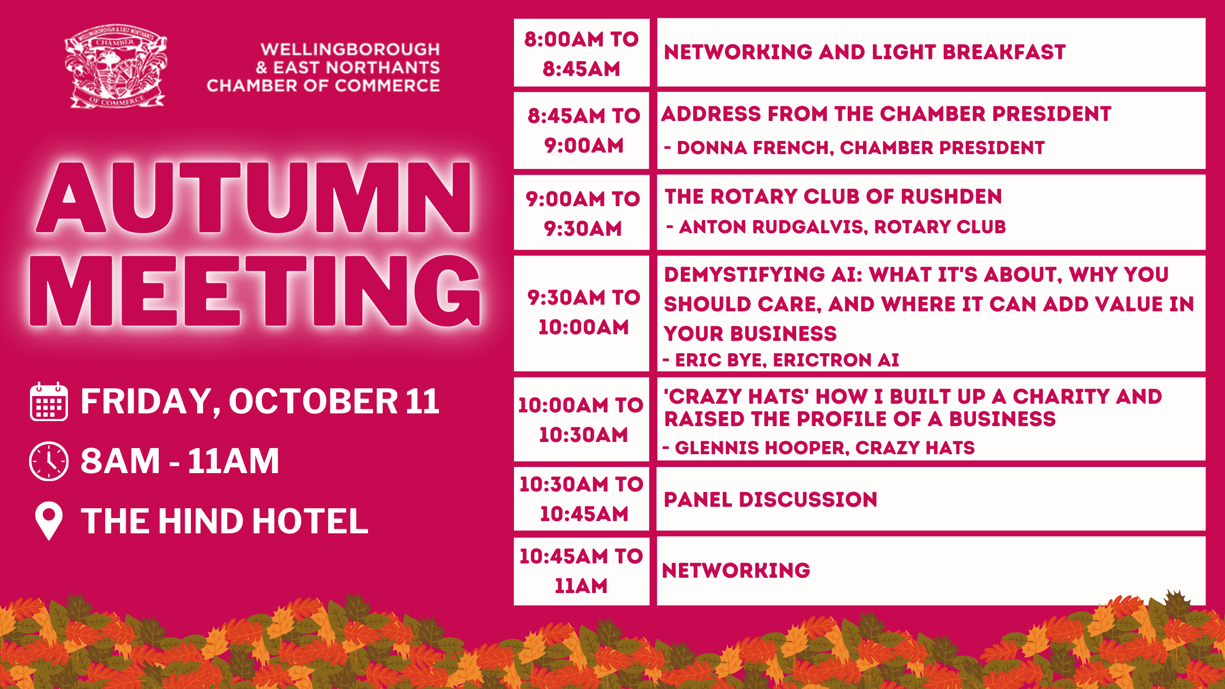 Autumn Meeting Agenda